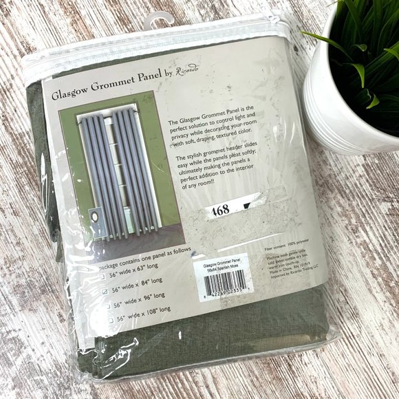Glasgow Grommet Curtain Panel Moss Green 56 in x 84 in NEW NIP - Picture 6 of 6